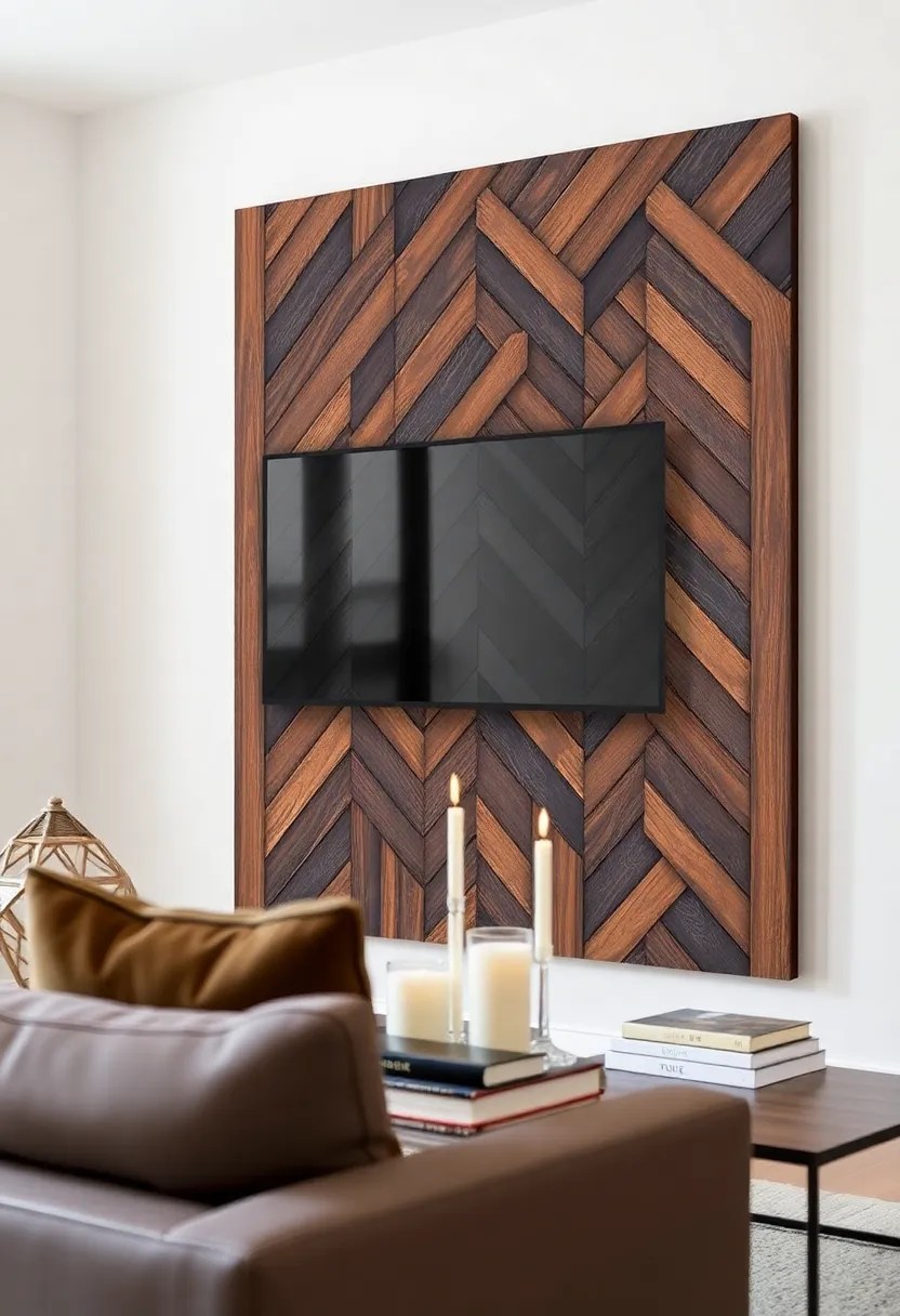 10 DIY TV Wall Panels You Can Build This Weekend (And Impress Your Friends!) - 1. Rustic Wood Slat Panel