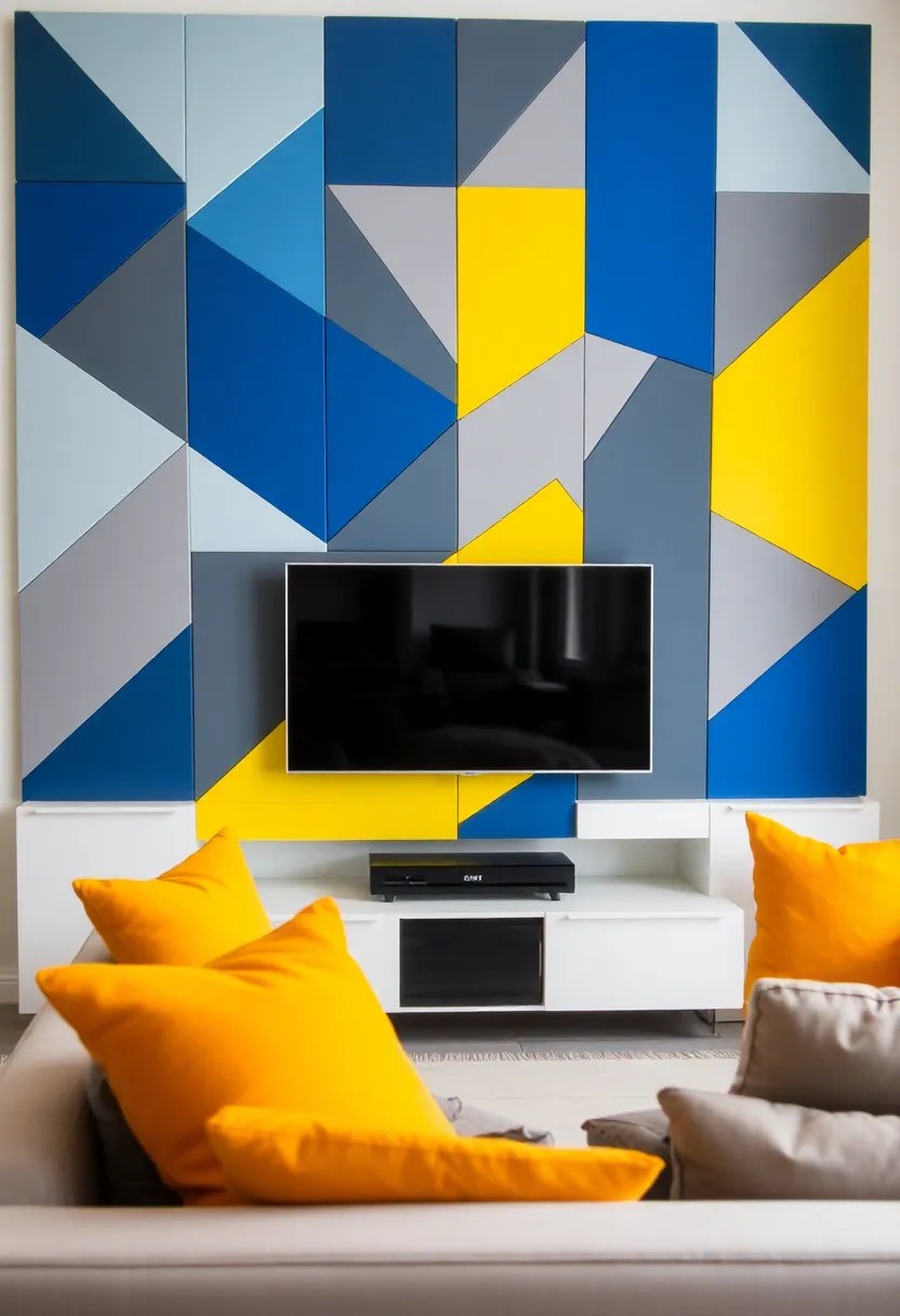 10 DIY TV Wall Panels You Can Build This Weekend (And Impress Your Friends!) - 2. Modern Geometric Panels