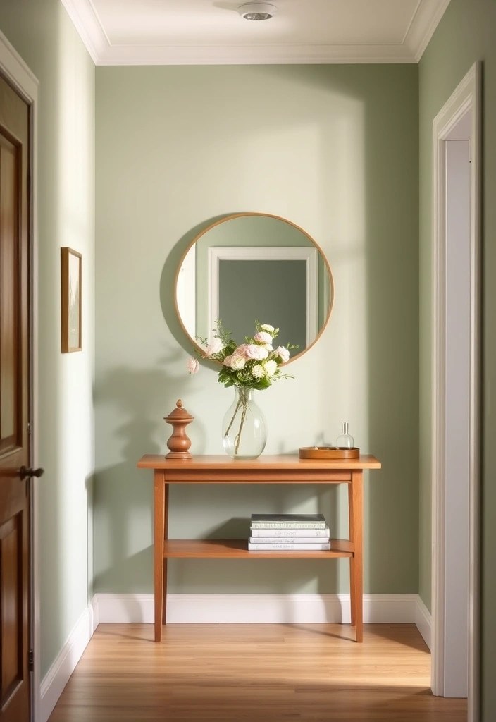 12 Stylish Hallway Accent Colours That'll Make Your Home Trendy (Warning: #8 Is Bold!) - 1. Soft Sage Green