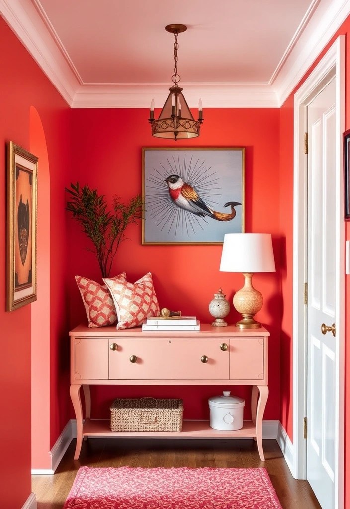 12 Stylish Hallway Accent Colours That'll Make Your Home Trendy (Warning: #8 Is Bold!) - 12. Vibrant Coral