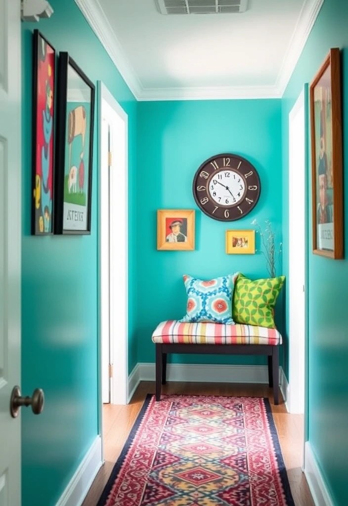 12 Stylish Hallway Accent Colours That'll Make Your Home Trendy (Warning: #8 Is Bold!) - 7. Bold Turquoise