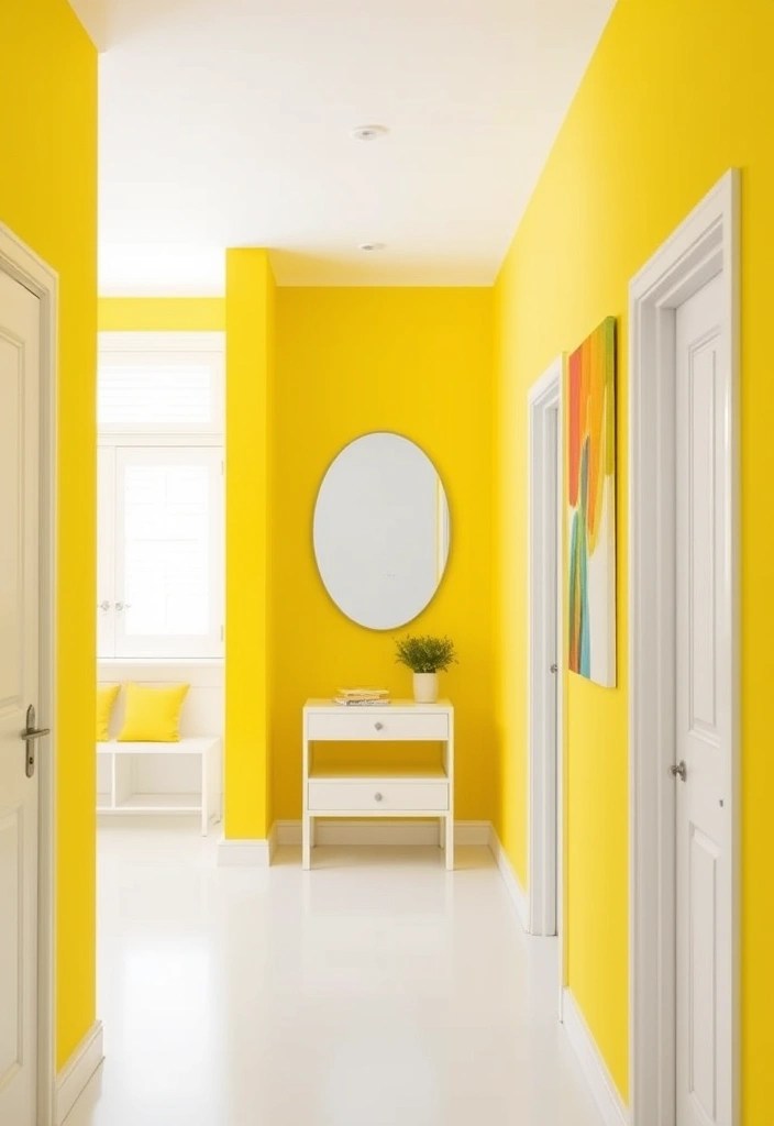 12 Stylish Hallway Accent Colours That'll Make Your Home Trendy (Warning: #8 Is Bold!) - 8. Electric Yellow (Warning: Bold!)