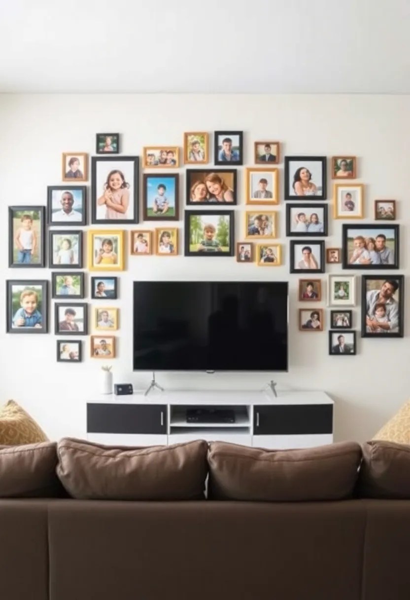 14 Family Media Wall Ideas That’ll Make Movie Nights Epic! (Don’t Miss #9!) - 12. Family Photo Montage