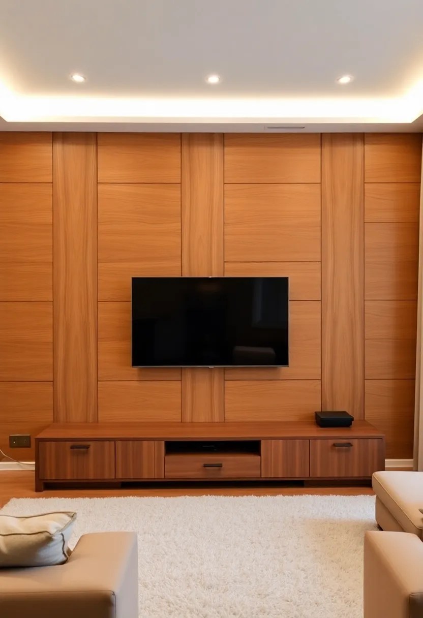 14 Family Media Wall Ideas That’ll Make Movie Nights Epic! (Don’t Miss #9!) - 8. Textured Wall Panels