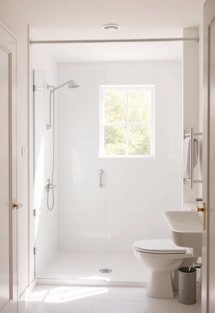 15 Minimalist Small Bathroom Ideas That Will Maximize Your Space (Wait Until You See #8!) - 2. Clear Shower Curtain: An Illusion of Space