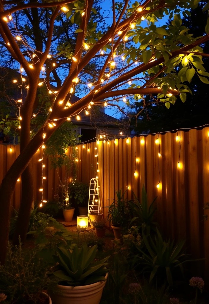 16 Garden Decor Ideas That'll Make Your Small Garden a Showstopper! (Don't Miss #3!) - 4. String Lights: Twinkle Under the Stars