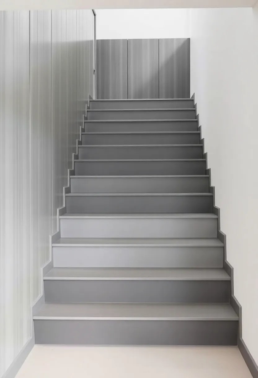 18 Modern Stair Panelling Ideas That Elevate Any Space (Don't Miss #3!) - 10. Monochromatic Elegance