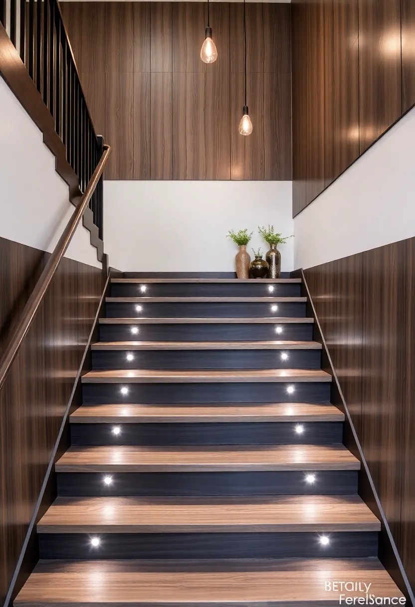 18 Modern Stair Panelling Ideas That Elevate Any Space (Don't Miss #3!) - 15. Metal Accents