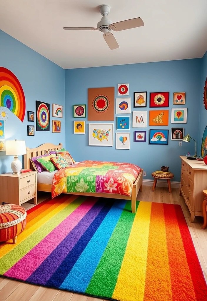20 Colorful Bedroom Ideas That Will Infuse Your Space with Life—You Won't Believe #14! - 7. Rainbow Inspiration