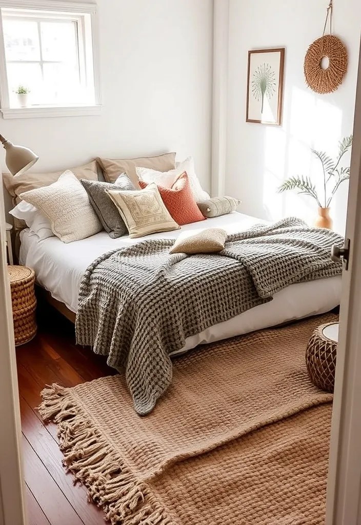 20 Small Bedroom Designs That Maximize Space (You’ll Want to Copy #11!) - 12. Layered Textures