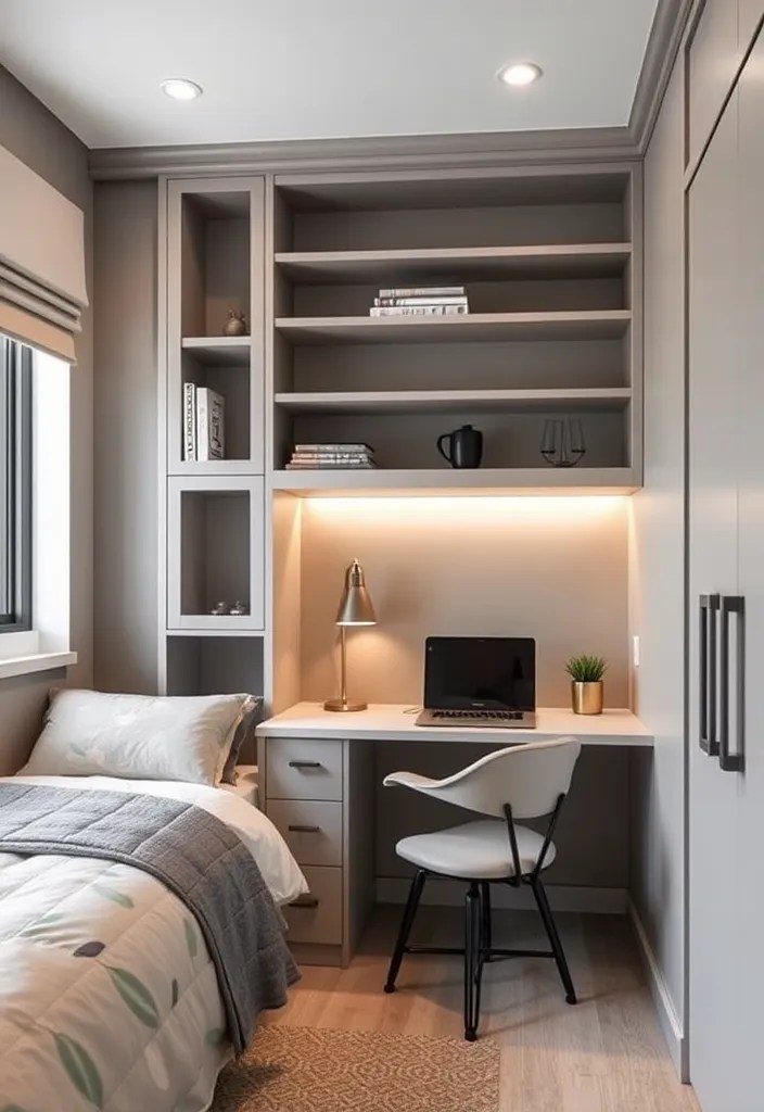 20 Small Bedroom Designs That Maximize Space (You’ll Want to Copy #11!) - 15. Custom Built-Ins