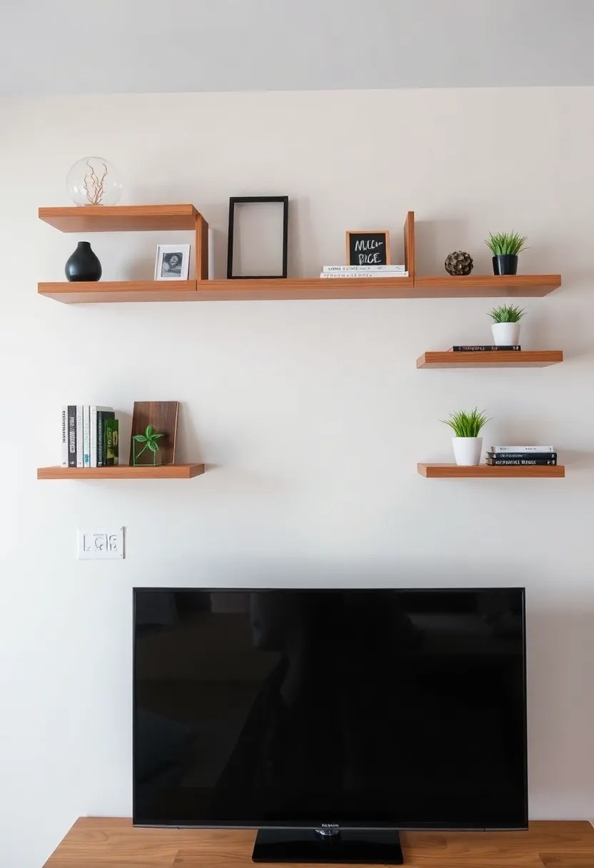 20 Stunning Home Decor Media Wall Ideas That Will Transform Your Space! - 10. Floating Shelves