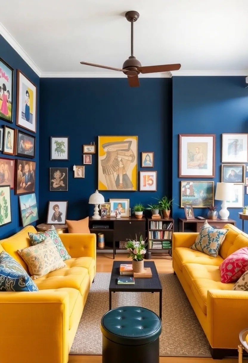 21 DIY Color Palette Ideas That Will Transform Your Home Without Breaking the Bank! - 20. Artistic Flair: Indigo and Mustard