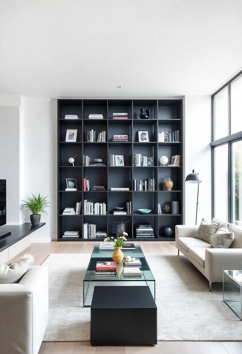 21 Stylish Bookshelves That Double as Storage in Your Living Room (You’ll Want #8!) - 10. Glass Bookshelves