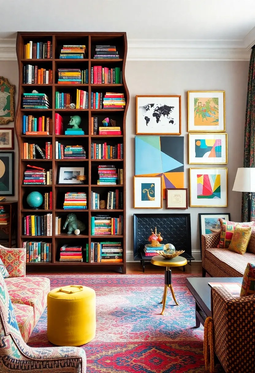 21 Stylish Bookshelves That Double as Storage in Your Living Room (You’ll Want #8!) - 11. Artistic Bookshelves