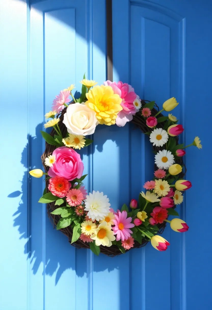25 DIY Spring Wreaths That Are Easier Than You Think (Even Your Kids Can Help with #9!) - 1. Blooming Floral Delight
