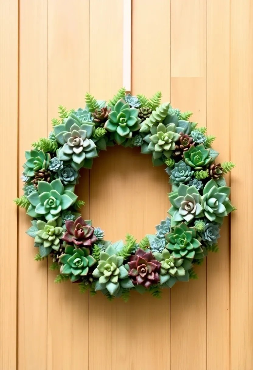 25 DIY Spring Wreaths That Are Easier Than You Think (Even Your Kids Can Help with #9!) - 10. Elegant Succulent Wreath