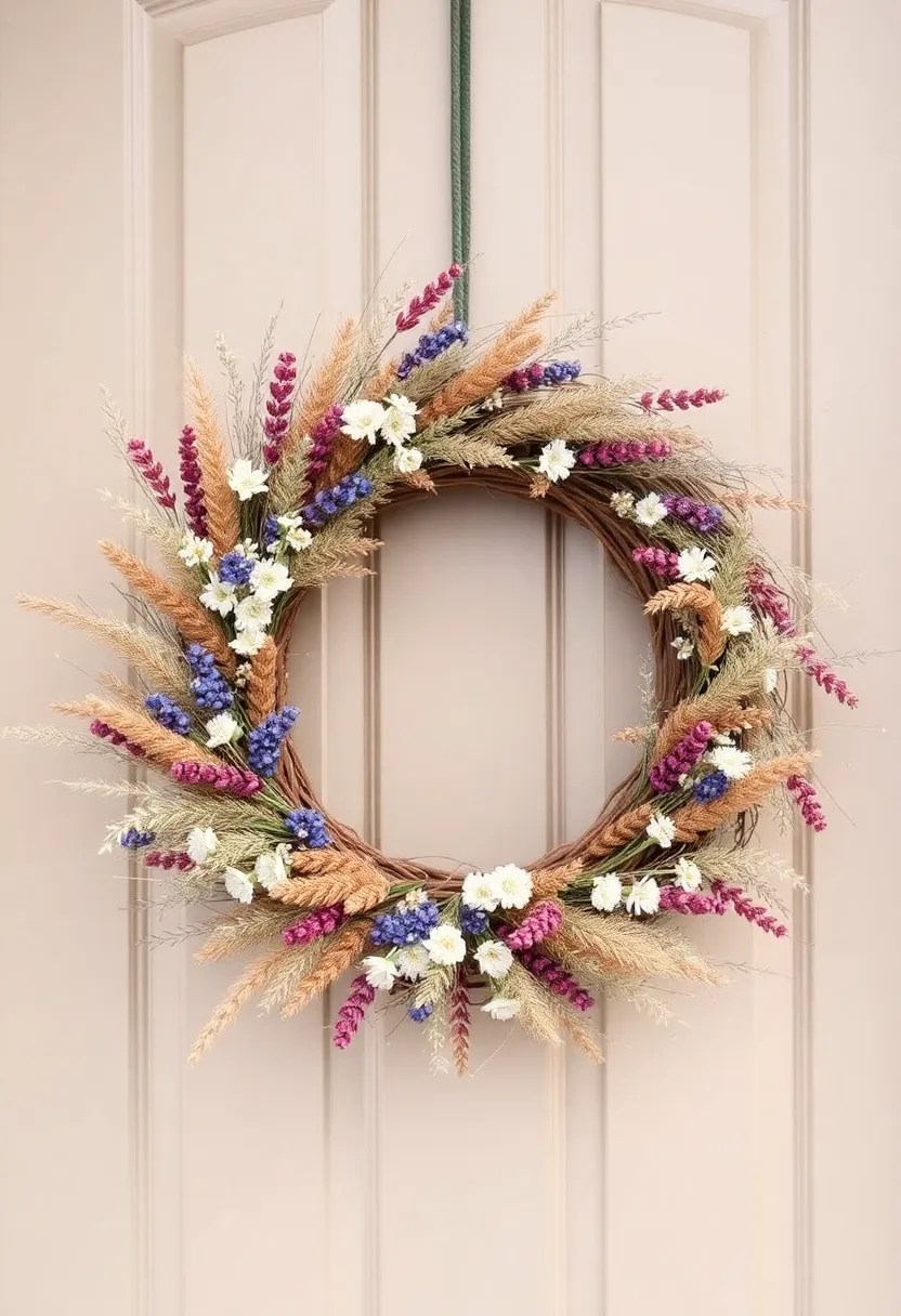 25 DIY Spring Wreaths That Are Easier Than You Think (Even Your Kids Can Help with #9!) - 14. DIY Dried Flower Wreath