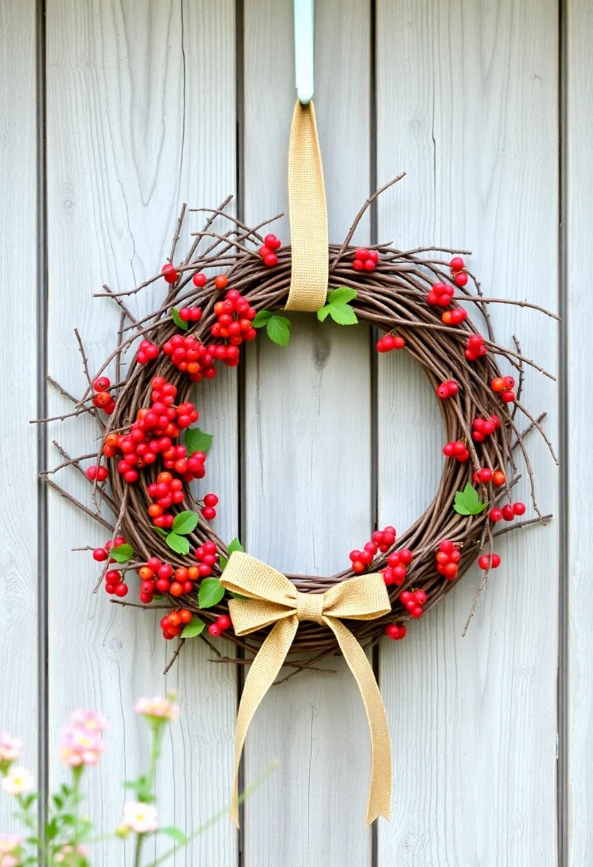 25 DIY Spring Wreaths That Are Easier Than You Think (Even Your Kids Can Help with #9!) - 2. Rustic Charm with Twigs and Berries