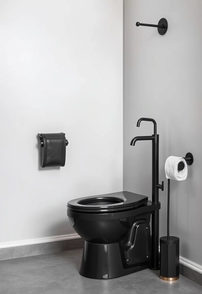 25 Modern Toilet Ideas That'll Elevate Your Downstairs Bathroom (Check Out #15 for Inspiration!) - 10. Sleek Black Fixtures