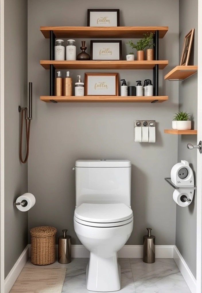25 Modern Toilet Ideas That'll Elevate Your Downstairs Bathroom (Check Out #15 for Inspiration!) - 12. Hidden Storage Solutions