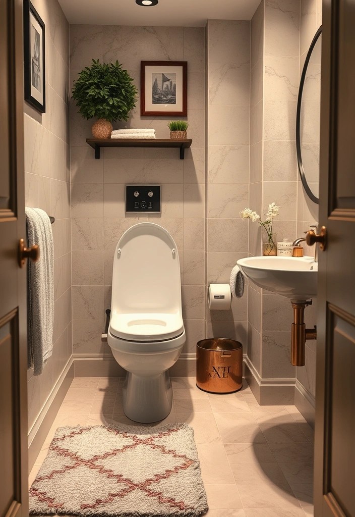 25 Modern Toilet Ideas That'll Elevate Your Downstairs Bathroom (Check Out #15 for Inspiration!) - 13. Luxurious Textures