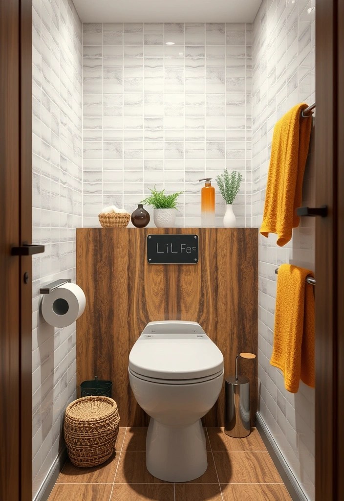 25 Modern Toilet Ideas That'll Elevate Your Downstairs Bathroom (Check Out #15 for Inspiration!) - 17. Contrast and Complement