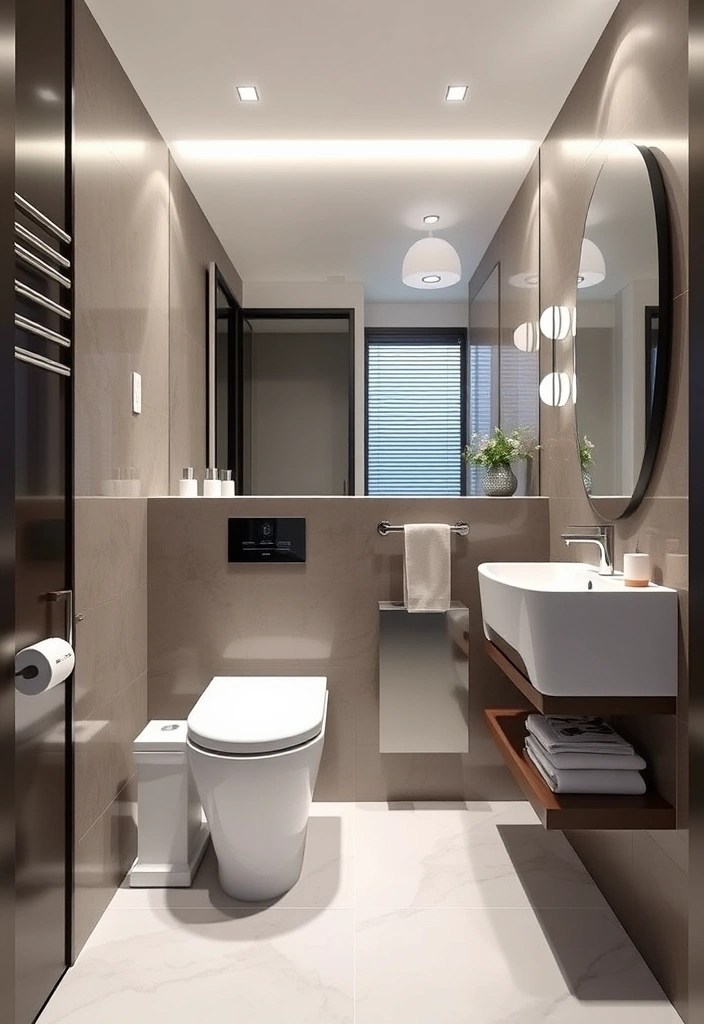 25 Modern Toilet Ideas That'll Elevate Your Downstairs Bathroom (Check Out #15 for Inspiration!) - 2. Compact Designs with Hidden Tanks