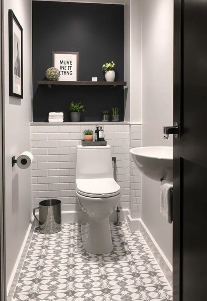25 Modern Toilet Ideas That'll Elevate Your Downstairs Bathroom (Check Out #15 for Inspiration!) - 8. Geometric Patterns