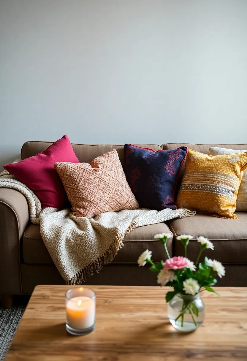 30 Easy DIY Home Decor Projects You Can Do This Weekend! - 5. Craft Colorful Pillows for Your Couch