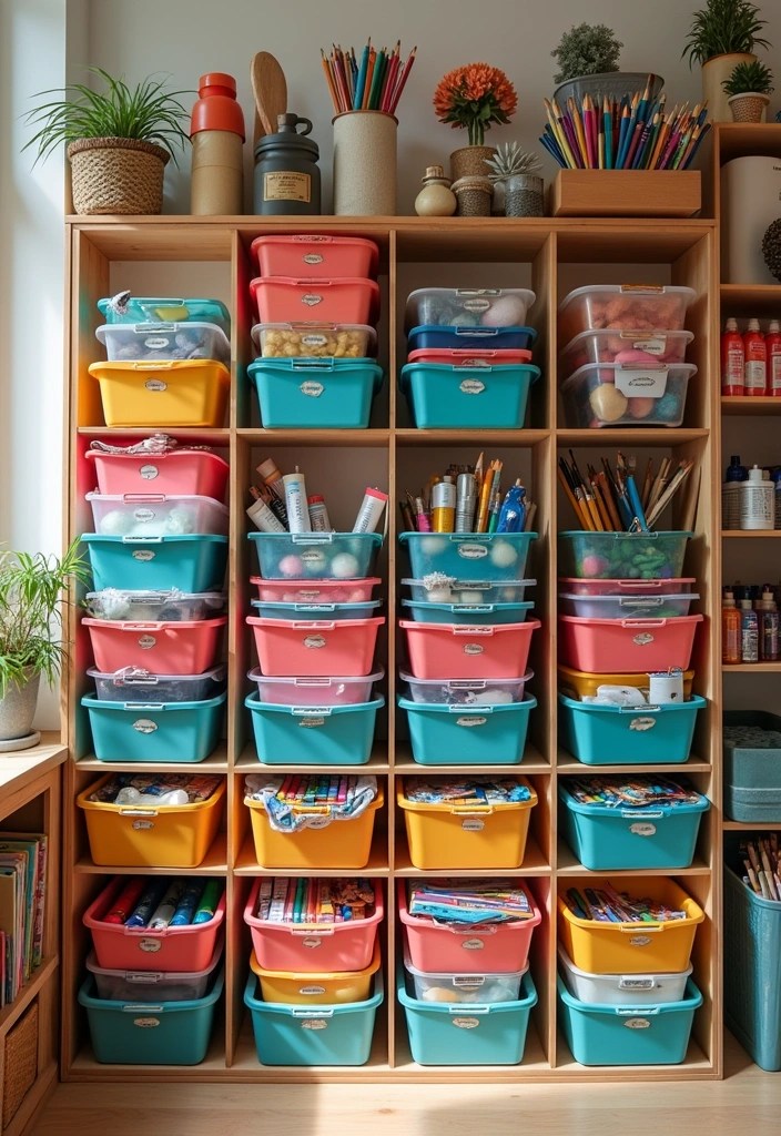 16 Artistic Kids Room Decor Ideas That Nurture Creativity (You Won't Believe #12!) - 10. Art Supply Wall