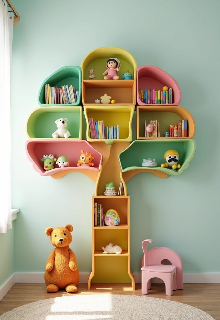 16 Artistic Kids Room Decor Ideas That Nurture Creativity (You Won't Believe #12!) - 4. Unique Shelving Units
