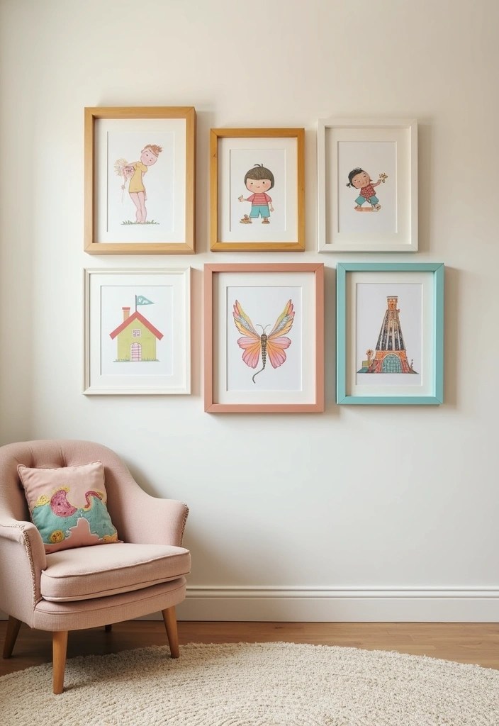 16 Artistic Kids Room Decor Ideas That Nurture Creativity (You Won't Believe #12!) - 5. Personalized Art Displays