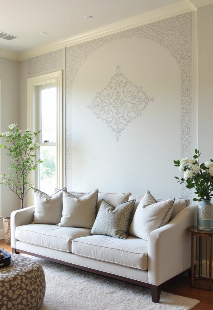 20 DIY Living Room Decor Projects That'll Bring Cozy Comfort on a Budget (Don't Miss #15!) - 19. DIY Wall Stencils