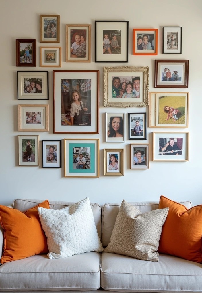 20 DIY Living Room Decor Projects That'll Bring Cozy Comfort on a Budget (Don't Miss #15!) - 5. DIY Photo Gallery Wall