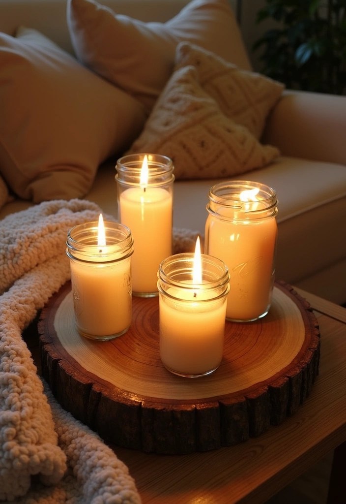 20 DIY Living Room Decor Projects That'll Bring Cozy Comfort on a Budget (Don't Miss #15!) - 6. Rustic Candle Holders