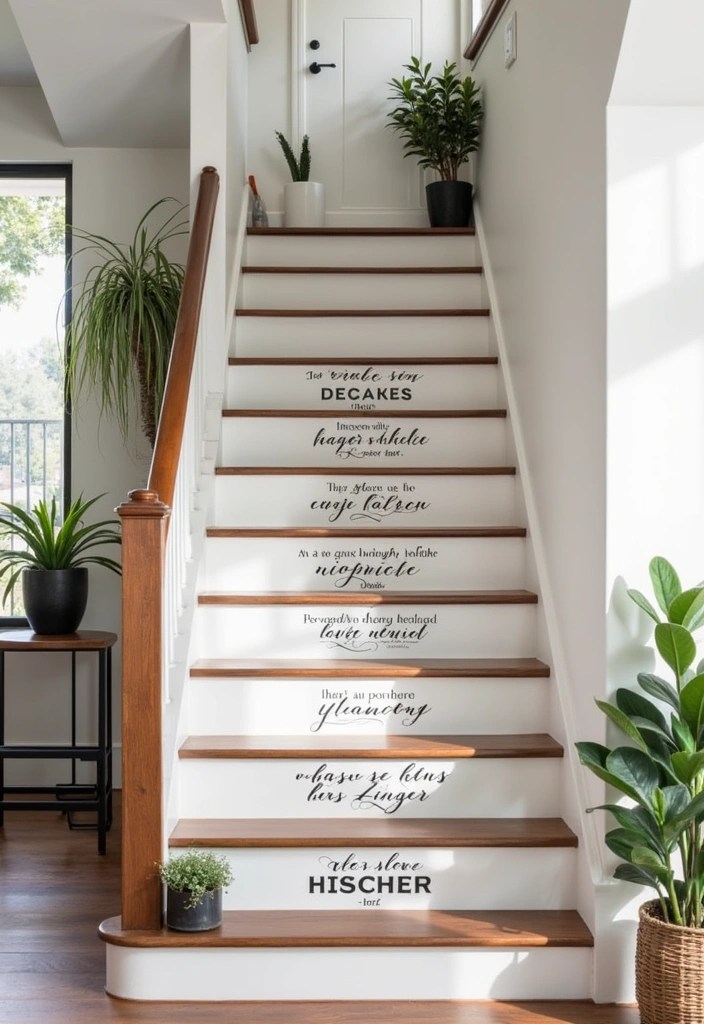 20 Family-Friendly Stair Panelling Ideas That Are Both Stylish and Practical (#9 Is Genius!) - 11. Inspirational Quote Panels