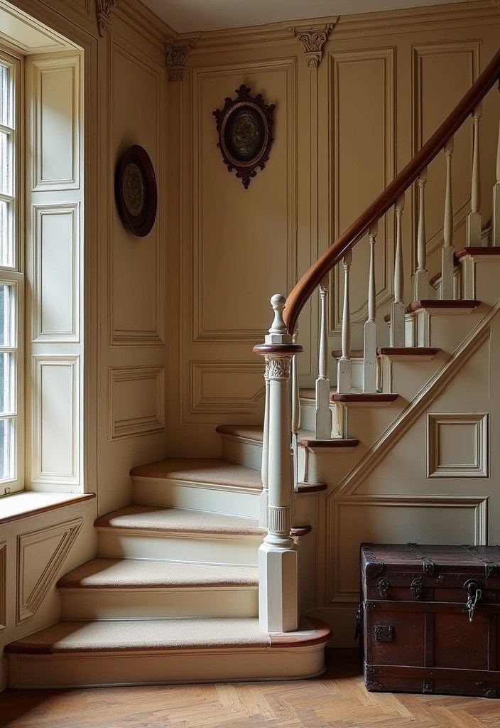 20 Family-Friendly Stair Panelling Ideas That Are Both Stylish and Practical (#9 Is Genius!) - 13. Vintage Style Paneling