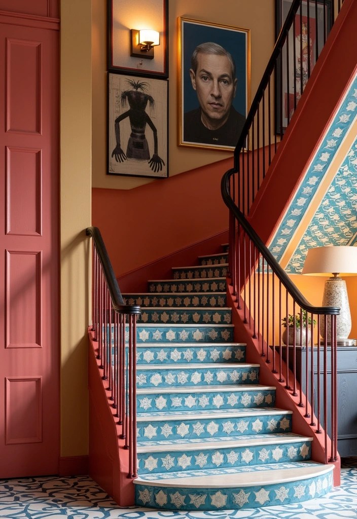 20 Family-Friendly Stair Panelling Ideas That Are Both Stylish and Practical (#9 Is Genius!) - 16. Geometric Patterns