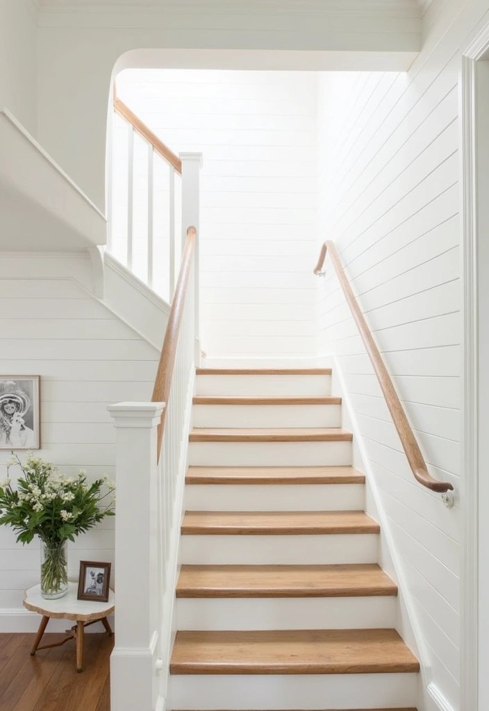 20 Family-Friendly Stair Panelling Ideas That Are Both Stylish and Practical (#9 Is Genius!) - 2. Shiplap Charm