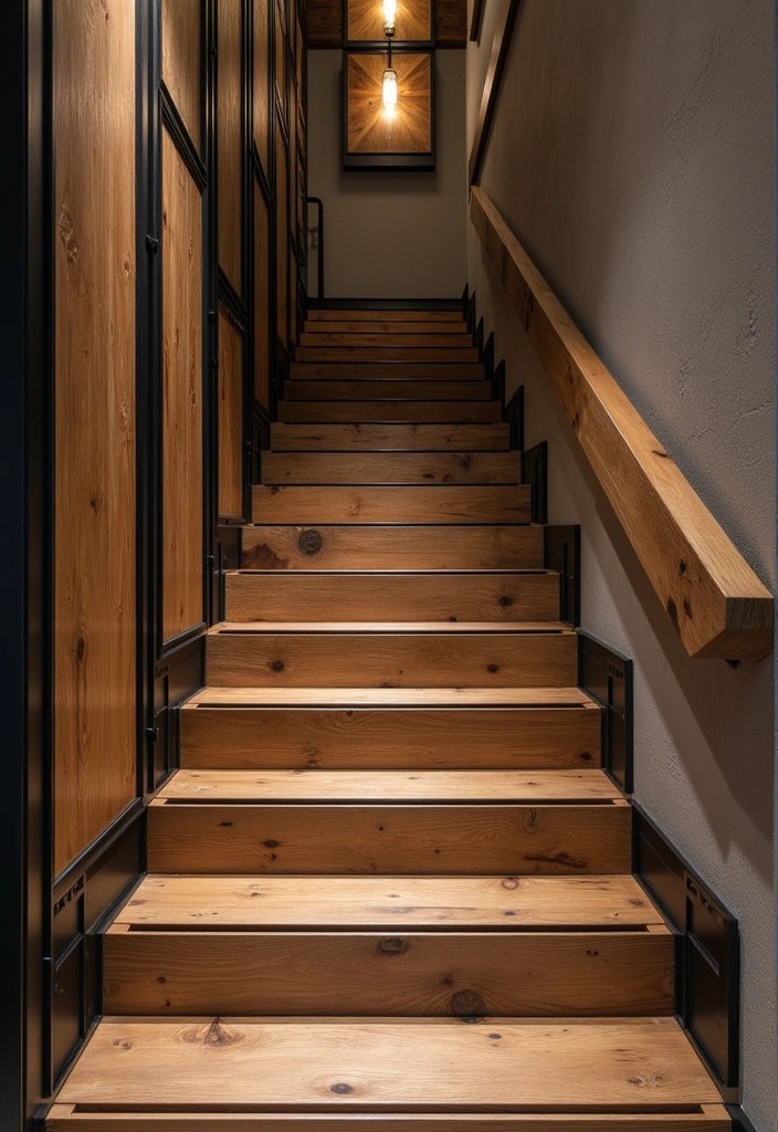 20 Family-Friendly Stair Panelling Ideas That Are Both Stylish and Practical (#9 Is Genius!) - 20. Industrial Chic Panels