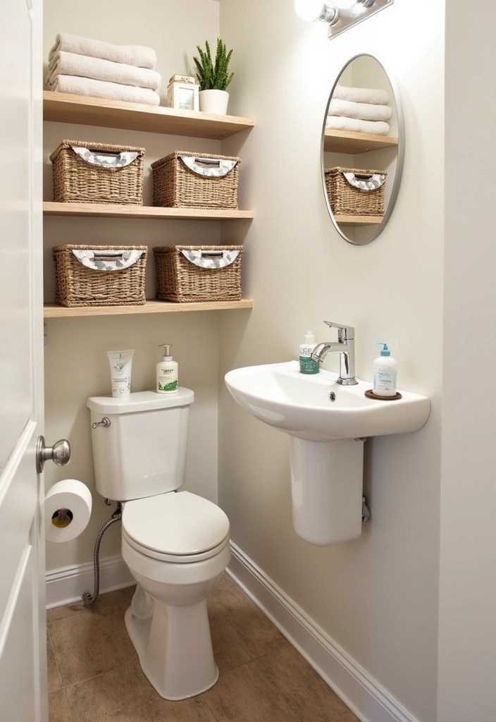 21 Cozy Small Bathroom Ideas That Maximize Space and Style (You Need to See #11!) - 13. Stylish Baskets for Storage