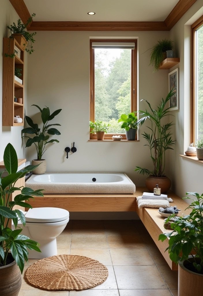 21 Cozy Small Bathroom Ideas That Maximize Space and Style (You Need to See #11!) - 17. Incorporating Natural Elements