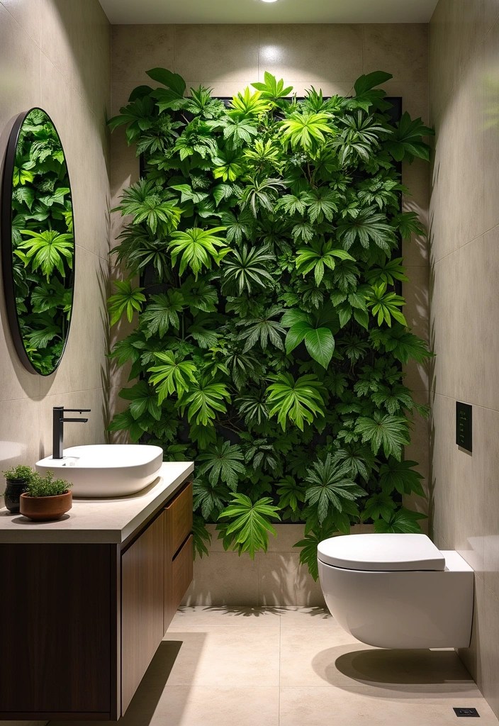 21 Cozy Small Bathroom Ideas That Maximize Space and Style (You Need to See #11!) - 6. Vertical Gardens for a Fresh Touch
