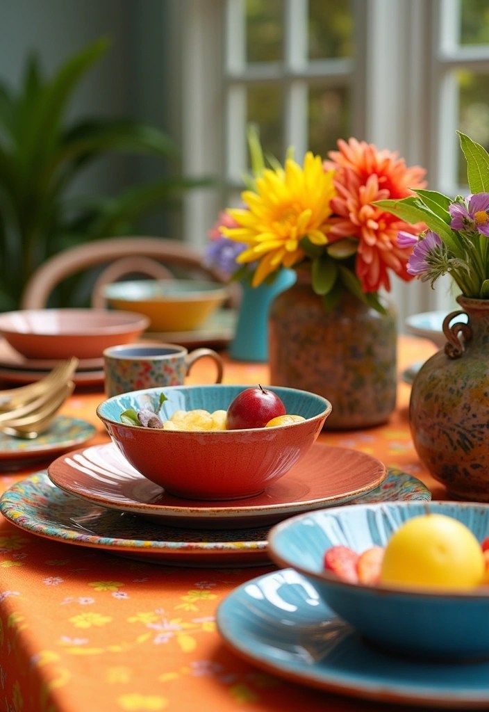 21 Handcrafted Ceramic Dinnerware Sets That Will Make Every Meal Feel Special! - 4. Vibrant Artisan Colors