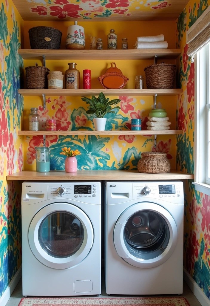 25 Beautiful Decorative Laundry Room Ideas That'll Make You Never Want to Leave! - 11. Artistic Flair with Creative Decor