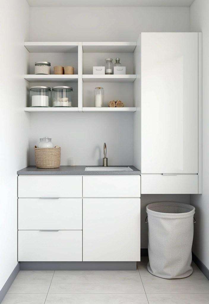 25 Beautiful Decorative Laundry Room Ideas That'll Make You Never Want to Leave! - 2. Modern Minimalism for a Sleek Look