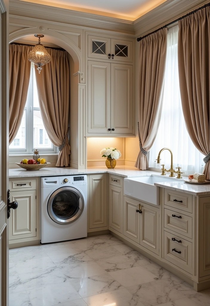 25 Beautiful Decorative Laundry Room Ideas That'll Make You Never Want to Leave! - 5. Elegant and Luxurious