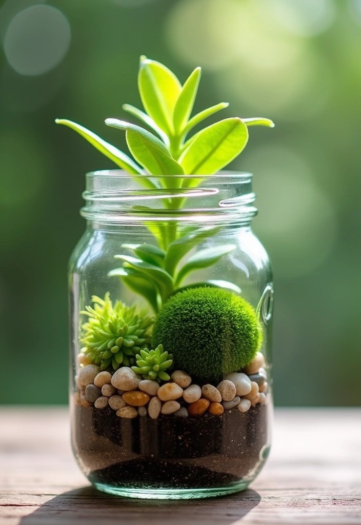 25 Tiny Garden Ideas That'll Transform Your Small Space Into a Lush Oasis! - 16. Mini Garden in a Jar