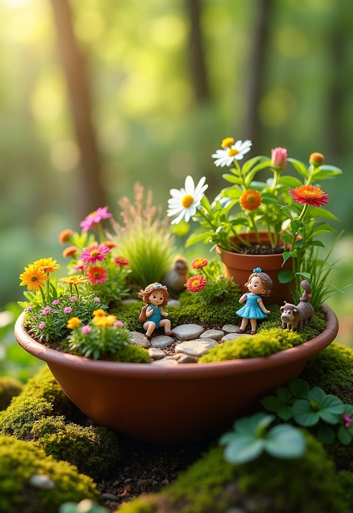 25 Tiny Garden Ideas That'll Transform Your Small Space Into a Lush Oasis! - 19. Colorful Miniature Garden Scene